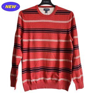 2XLT Sweater Orange Blue Navy Jos A Bank Crewneck Striped Cotton Tall Mens New